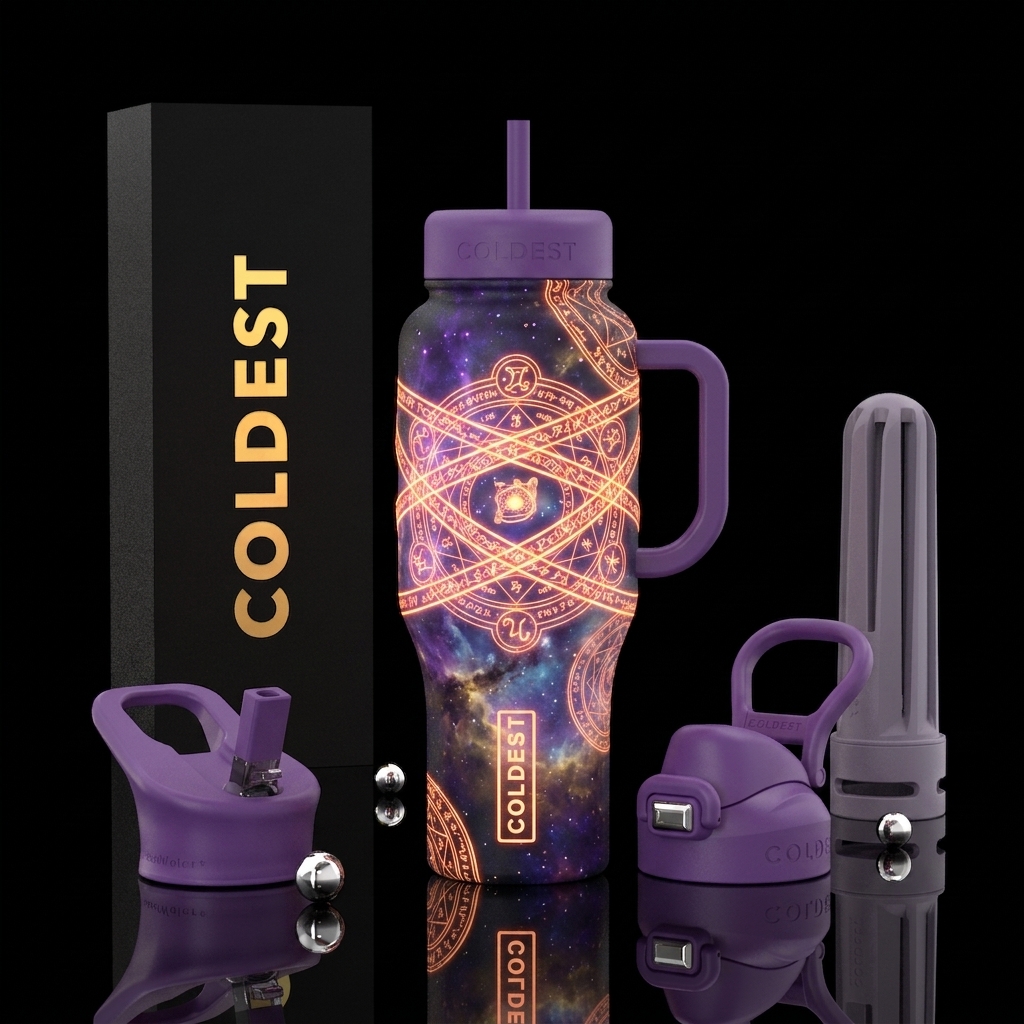 Glowie Magic Spells water bottle design