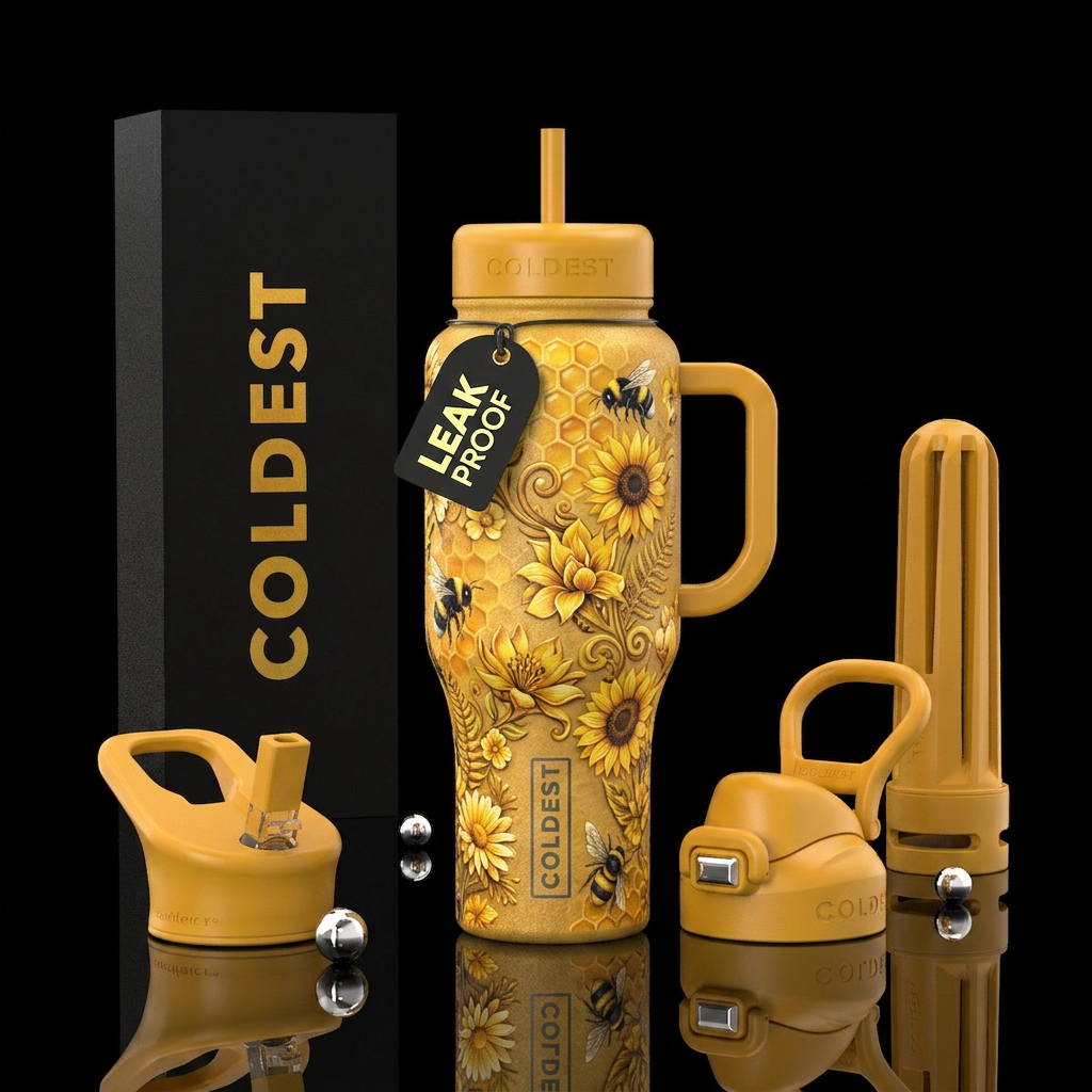 Bumblebee Floral water bottle design