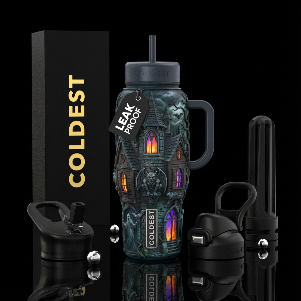 darkness, european, sculpted, realism Haunted Hous... water bottle design