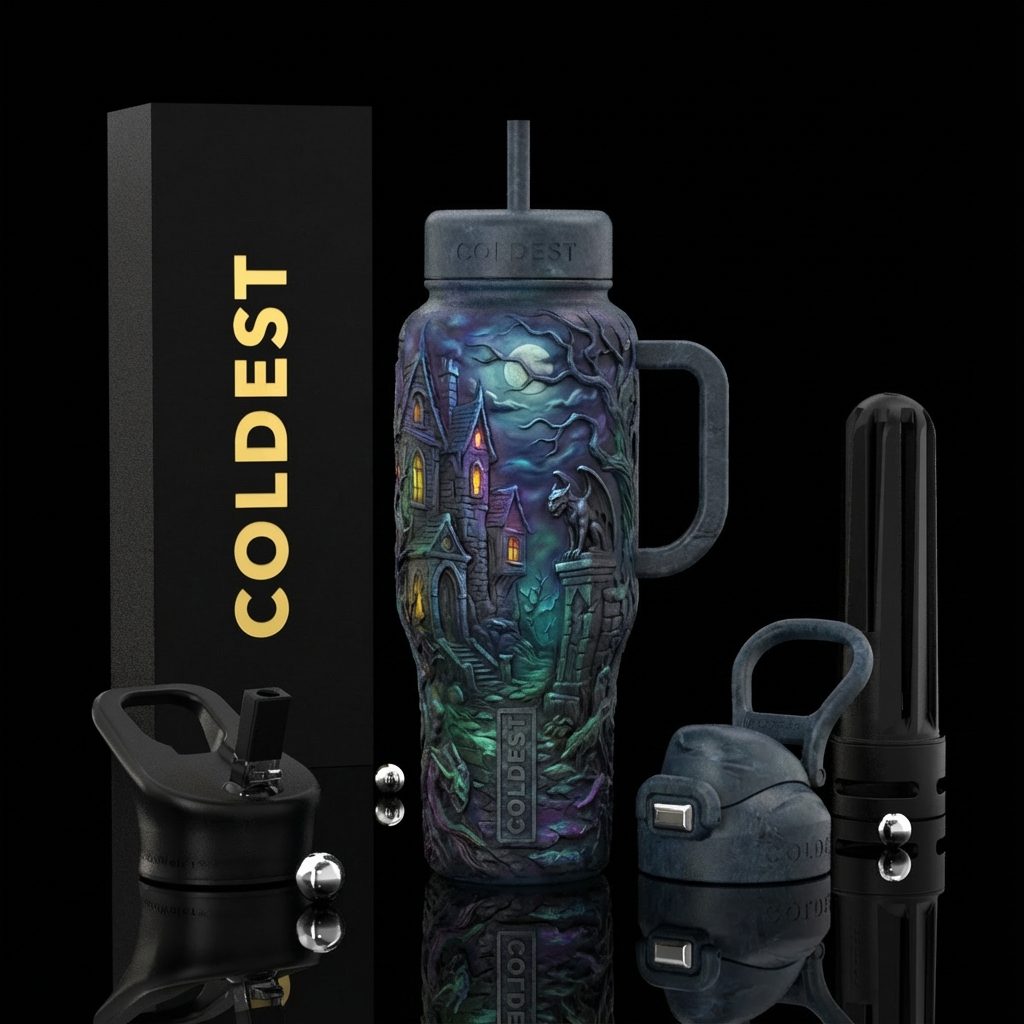 darkness, european, sculpted, realism Haunted Hous... water bottle design