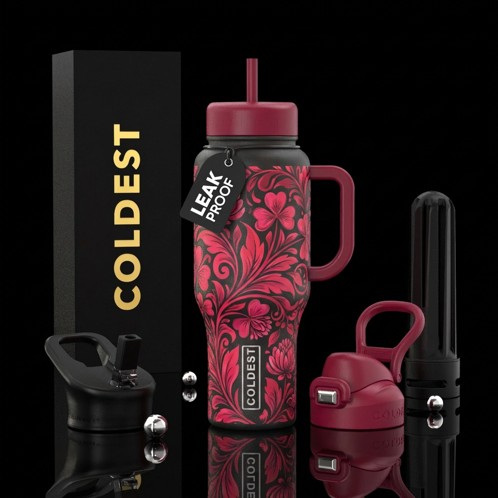 Crimson and clover water bottle design