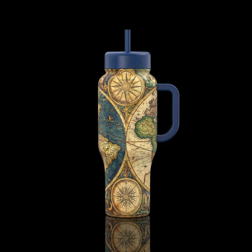 Old world water bottle design