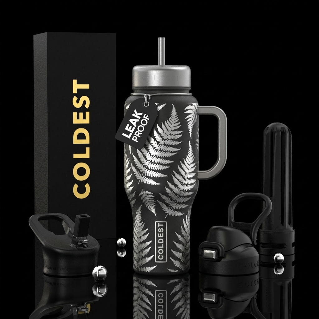 Silver fern water bottle design