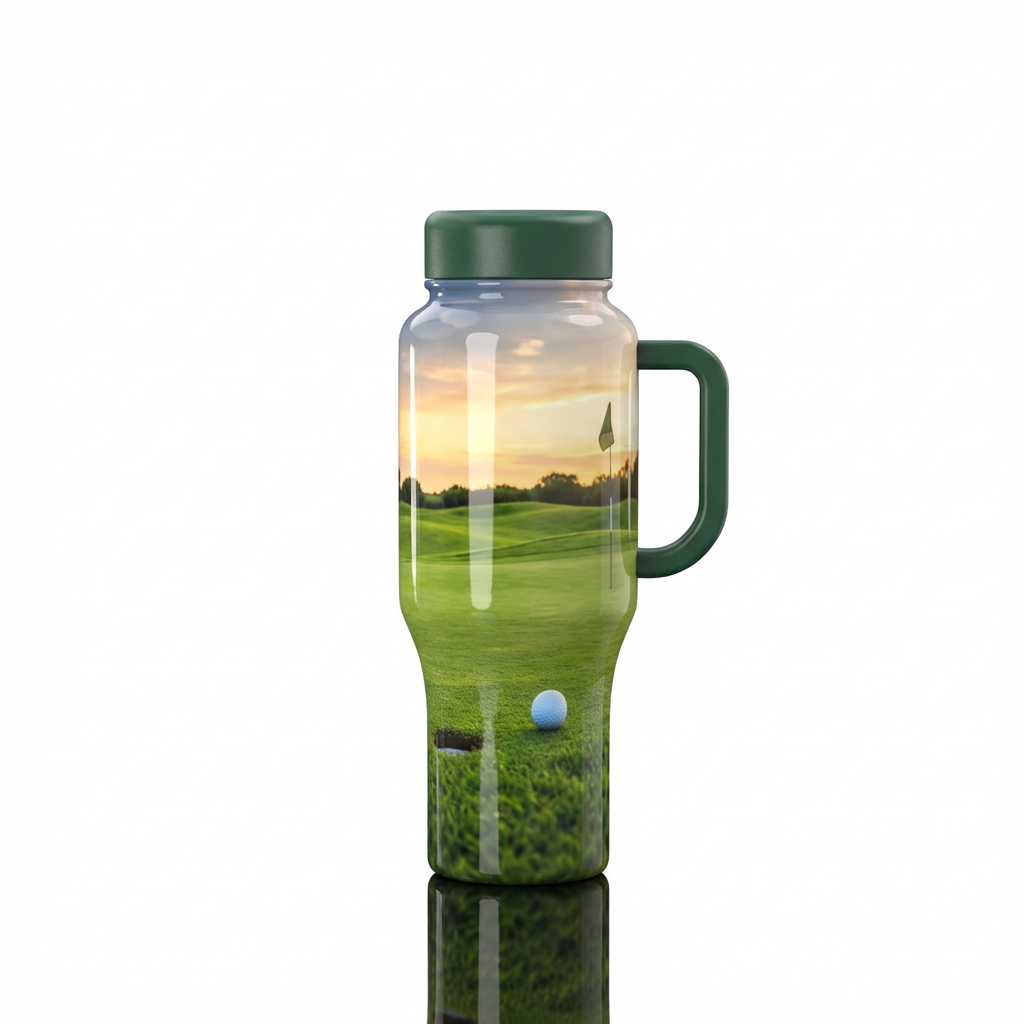 Golf, serene water bottle design