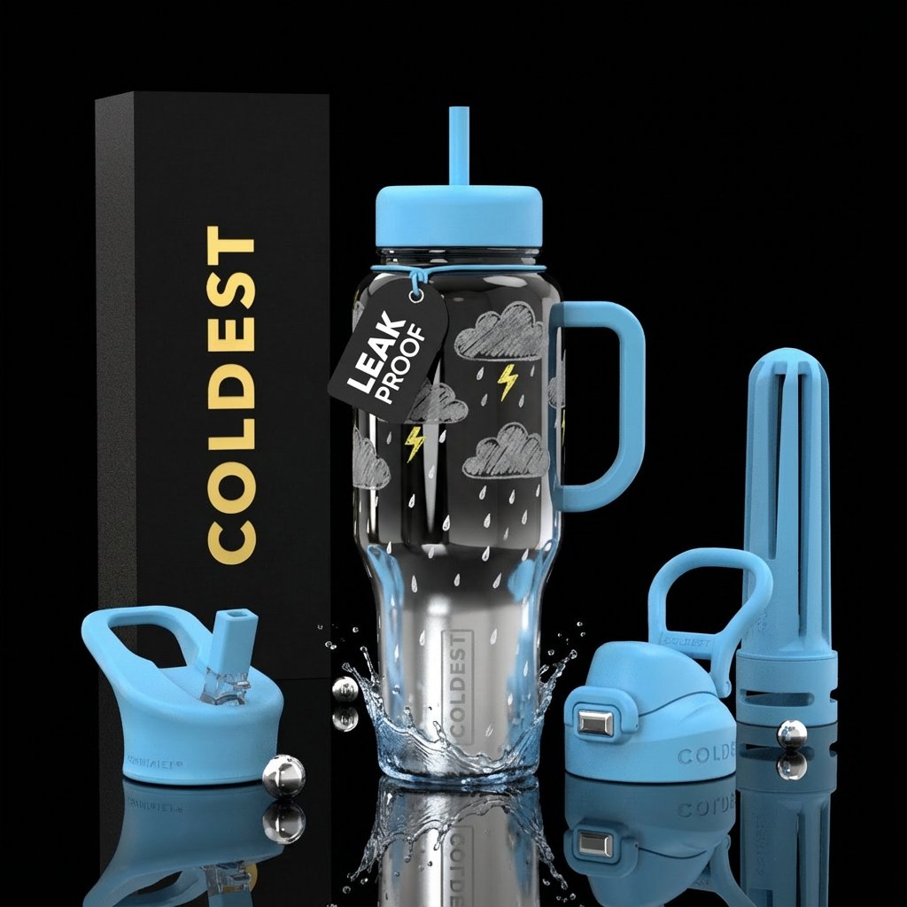 A rainy day ultra water bottle design