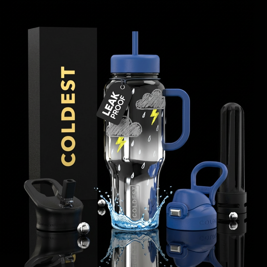 A rainy day ultra water bottle design
