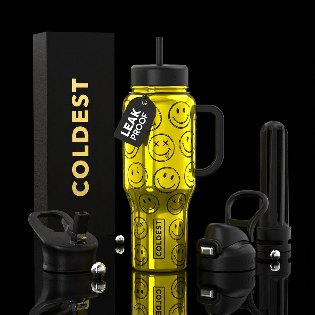 All smiles water bottle design