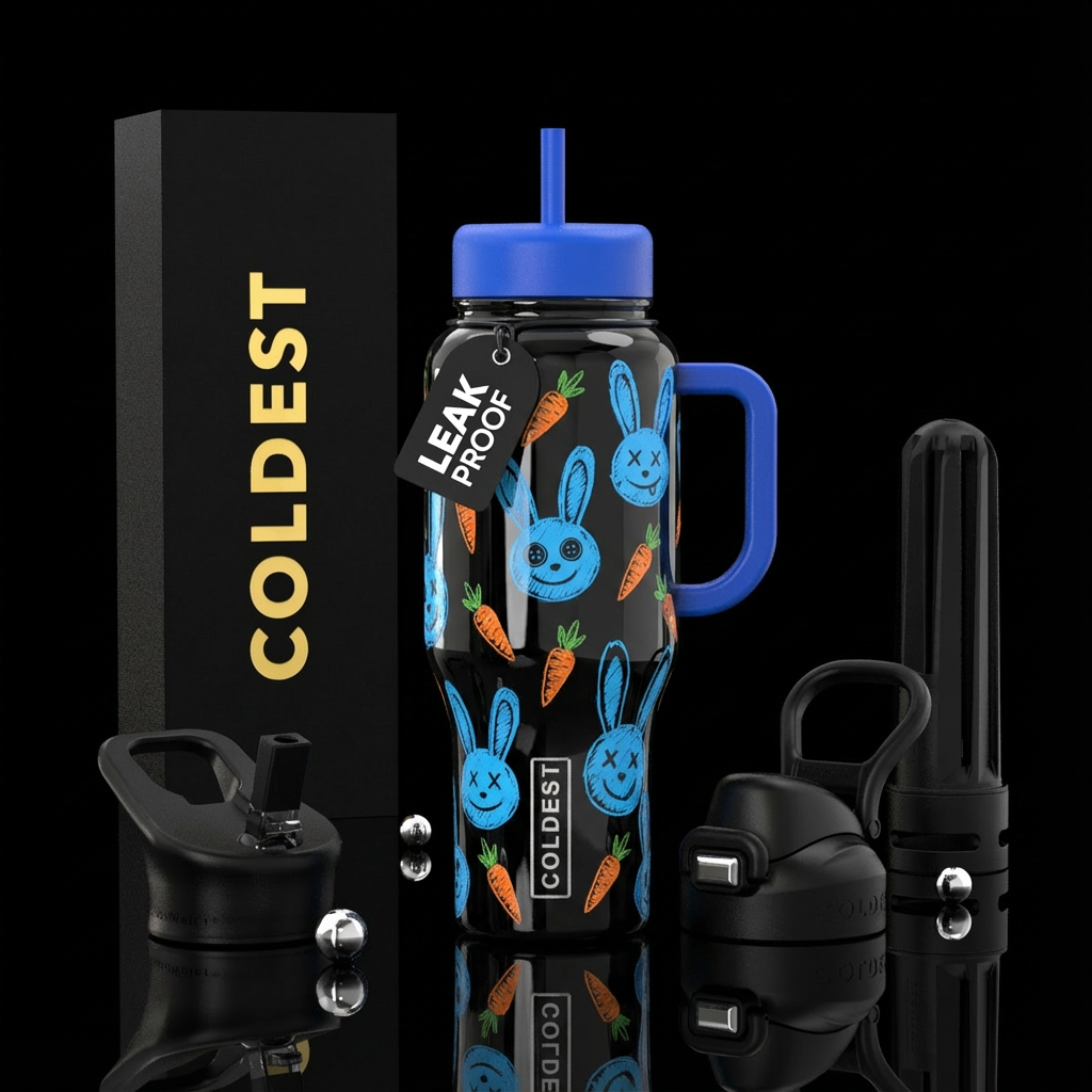 Silly rabbits water bottle design