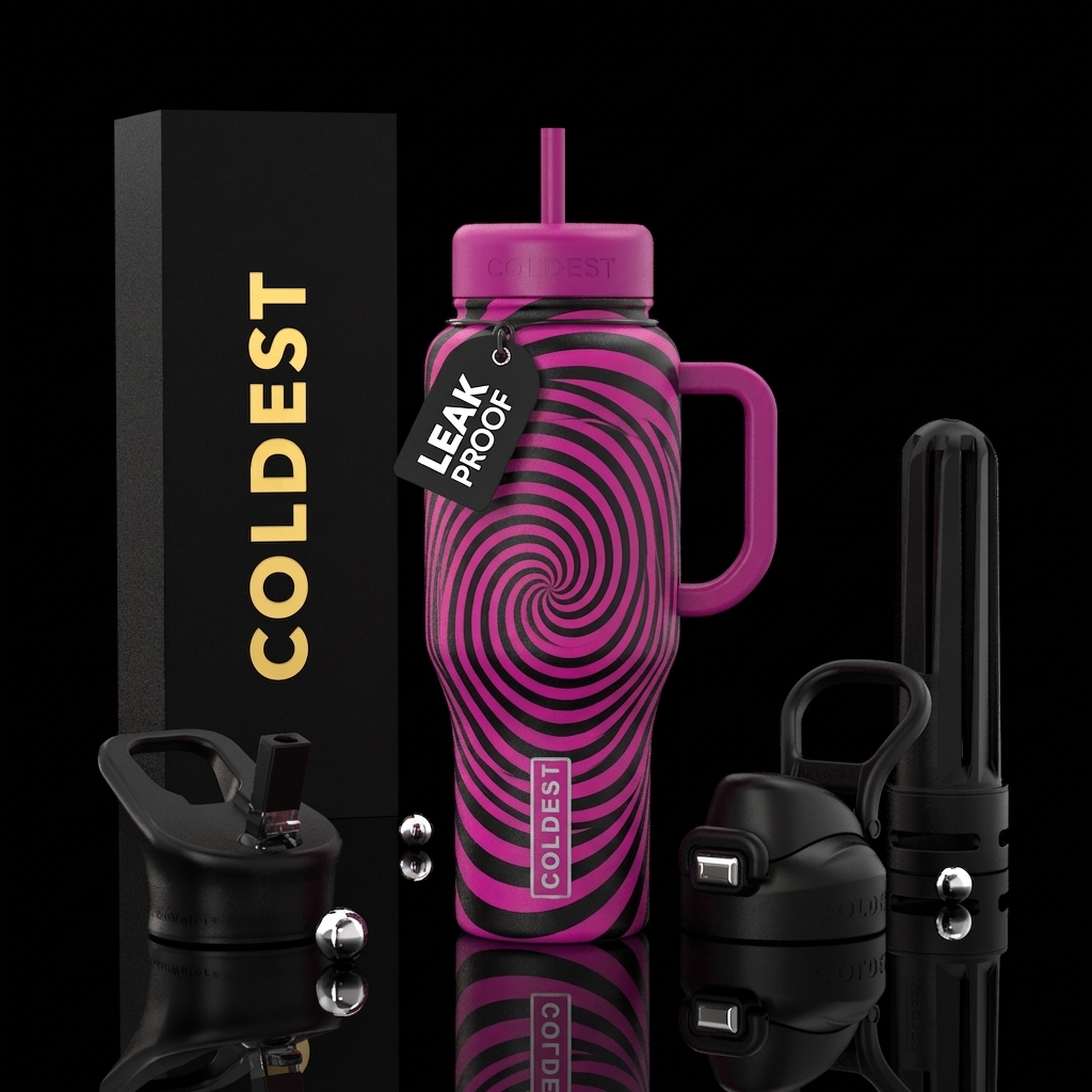 Warped purple ultra water bottle design