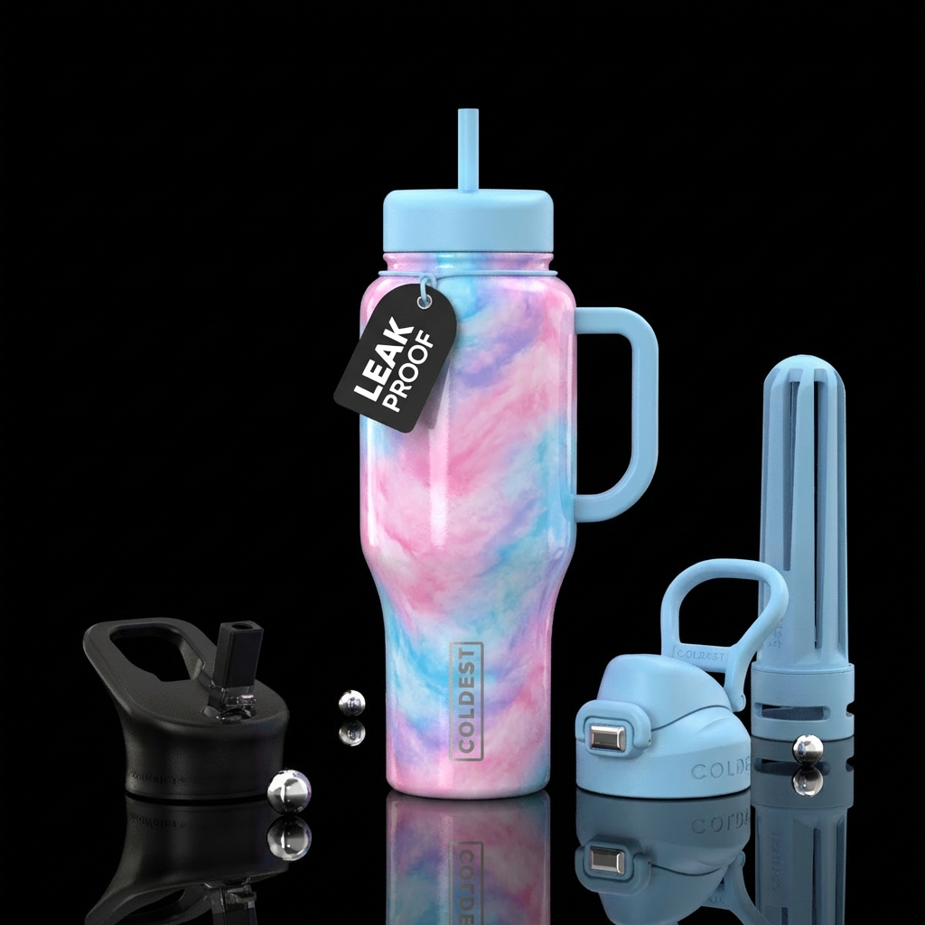 Cotton candy water bottle design