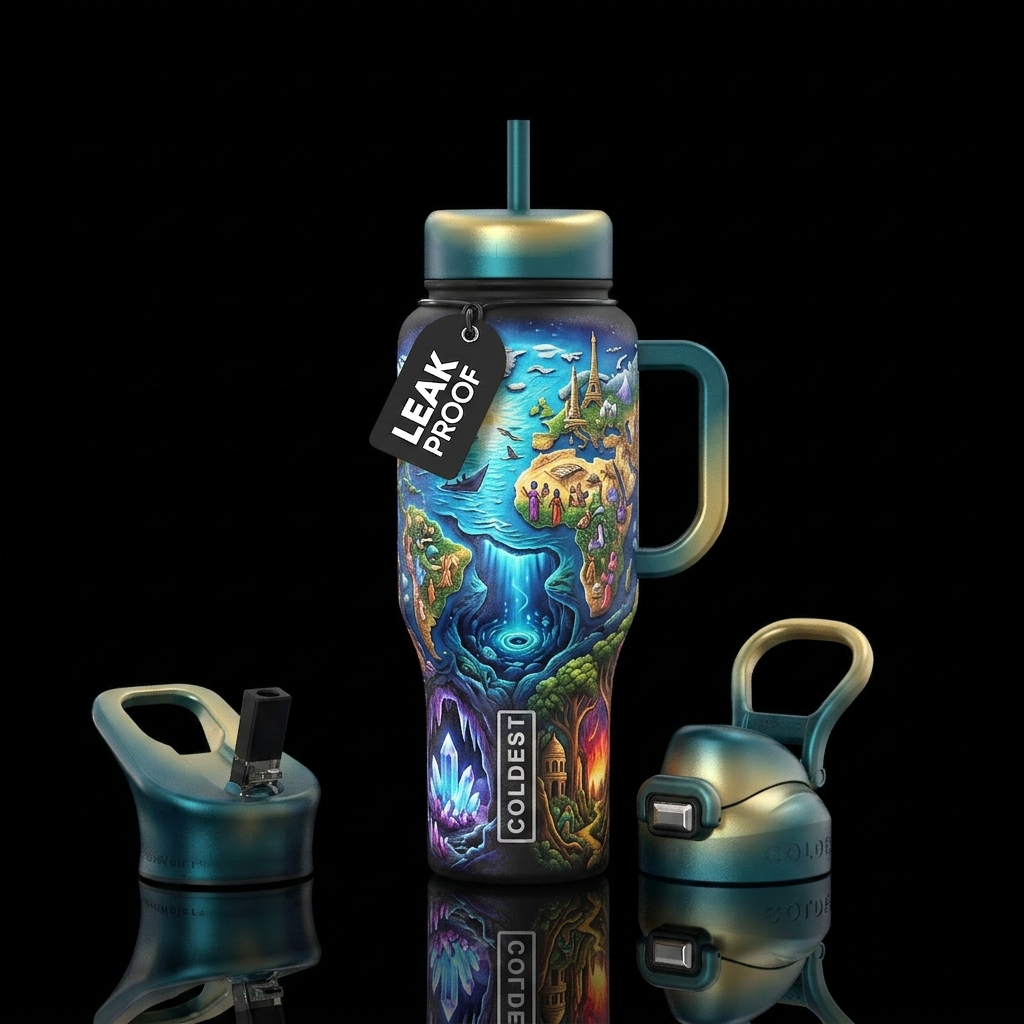 The most beautiful world in the world water bottle design