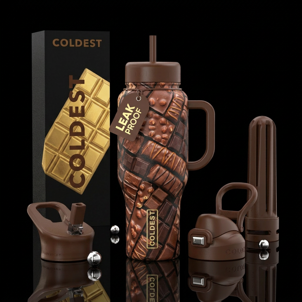 Chocolate bars water bottle design