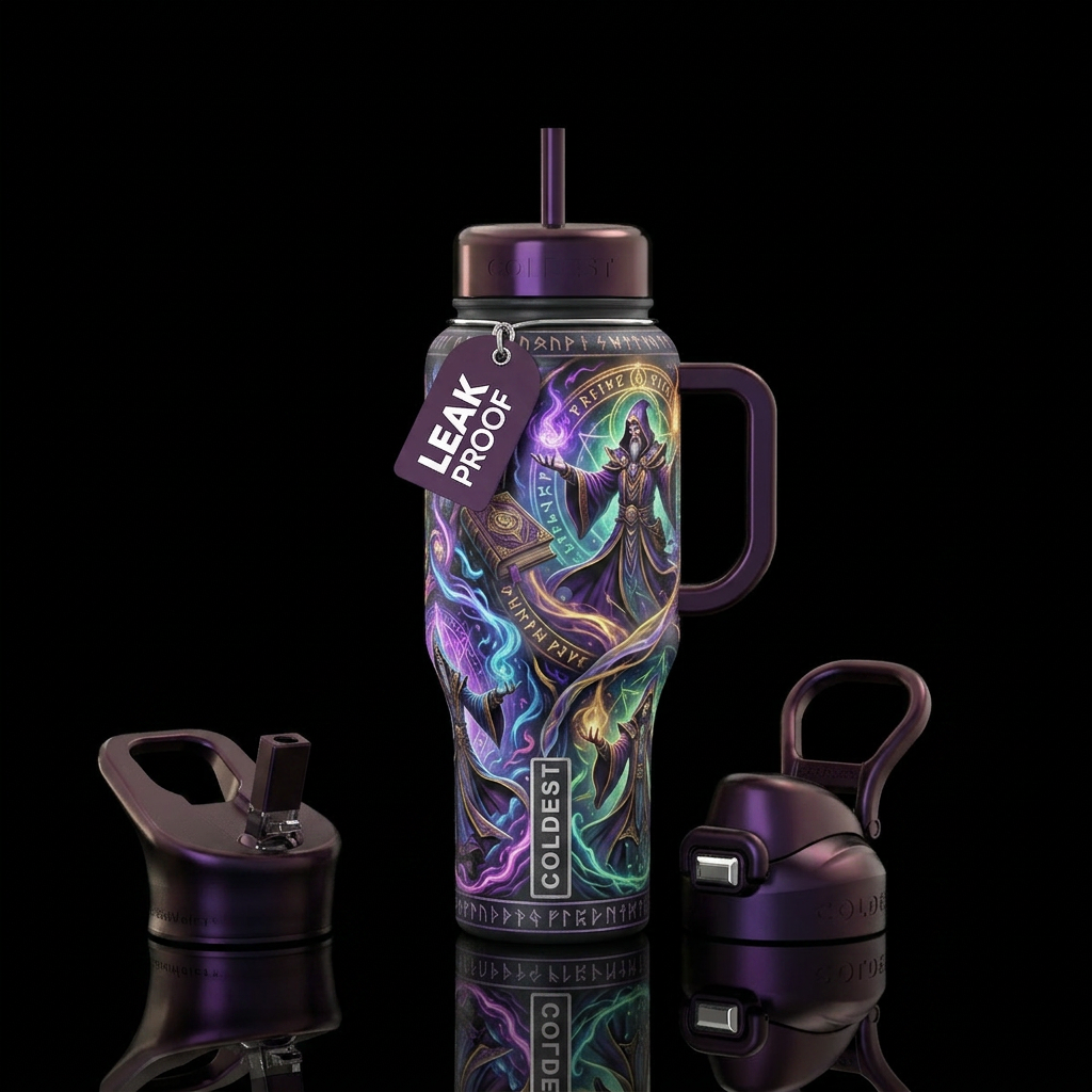 Warlock saga water bottle design