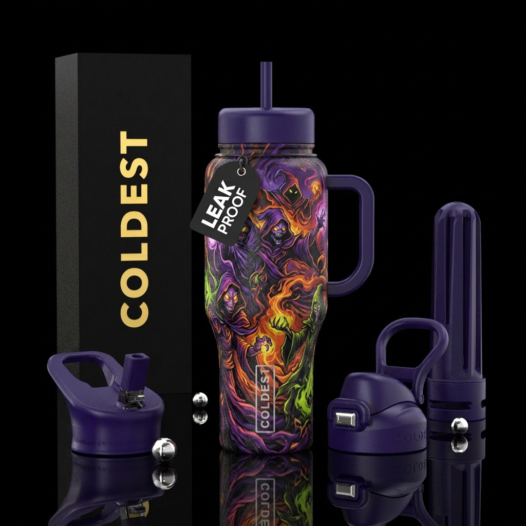Chaotic warlocks water bottle design