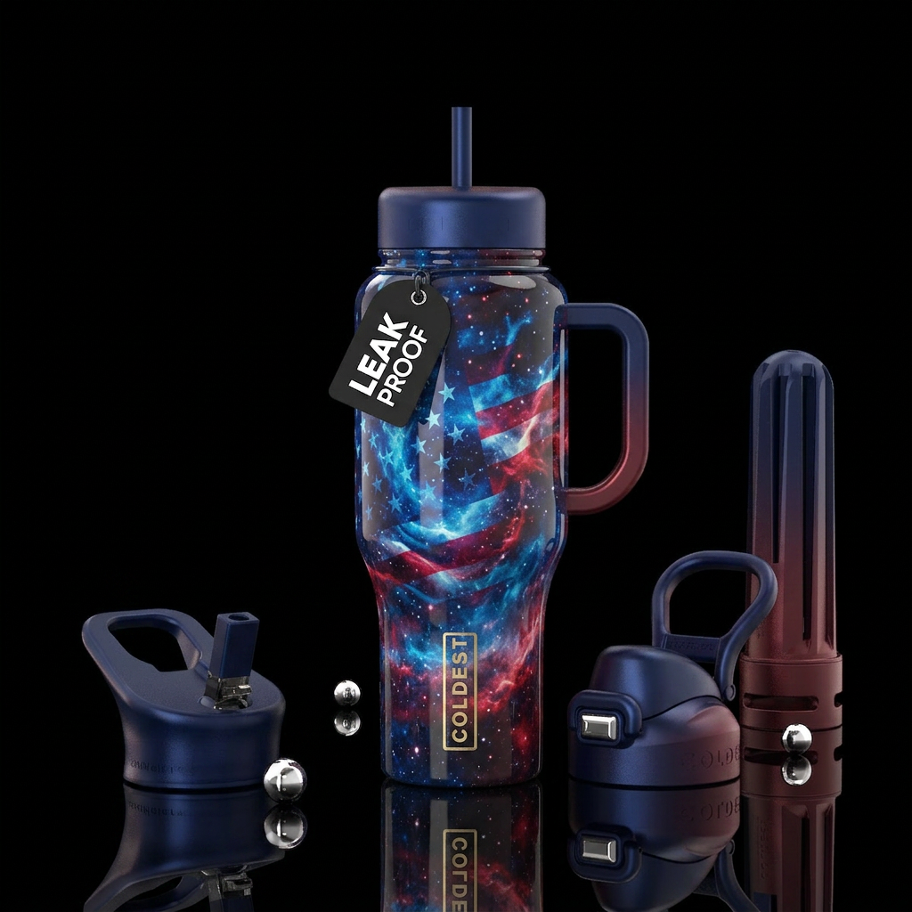 4th of July drop vibrant imbued grand unique unise... water bottle design