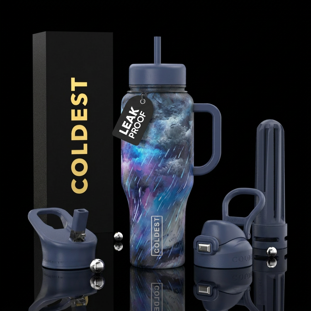 Dreary day water bottle design