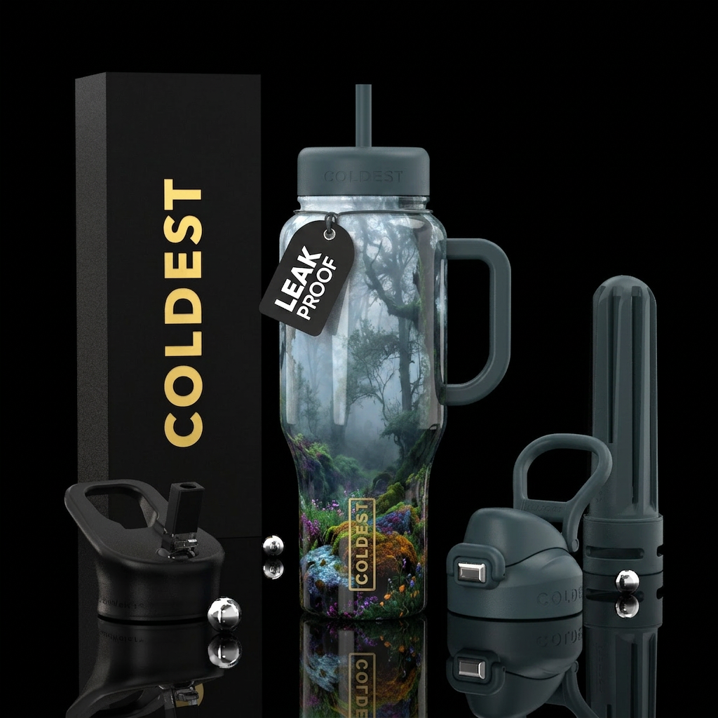 Dreary day water bottle design