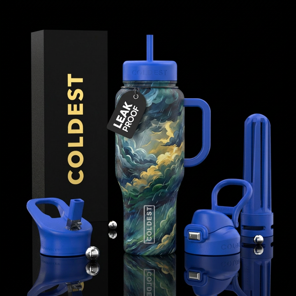 Dreary day water bottle design