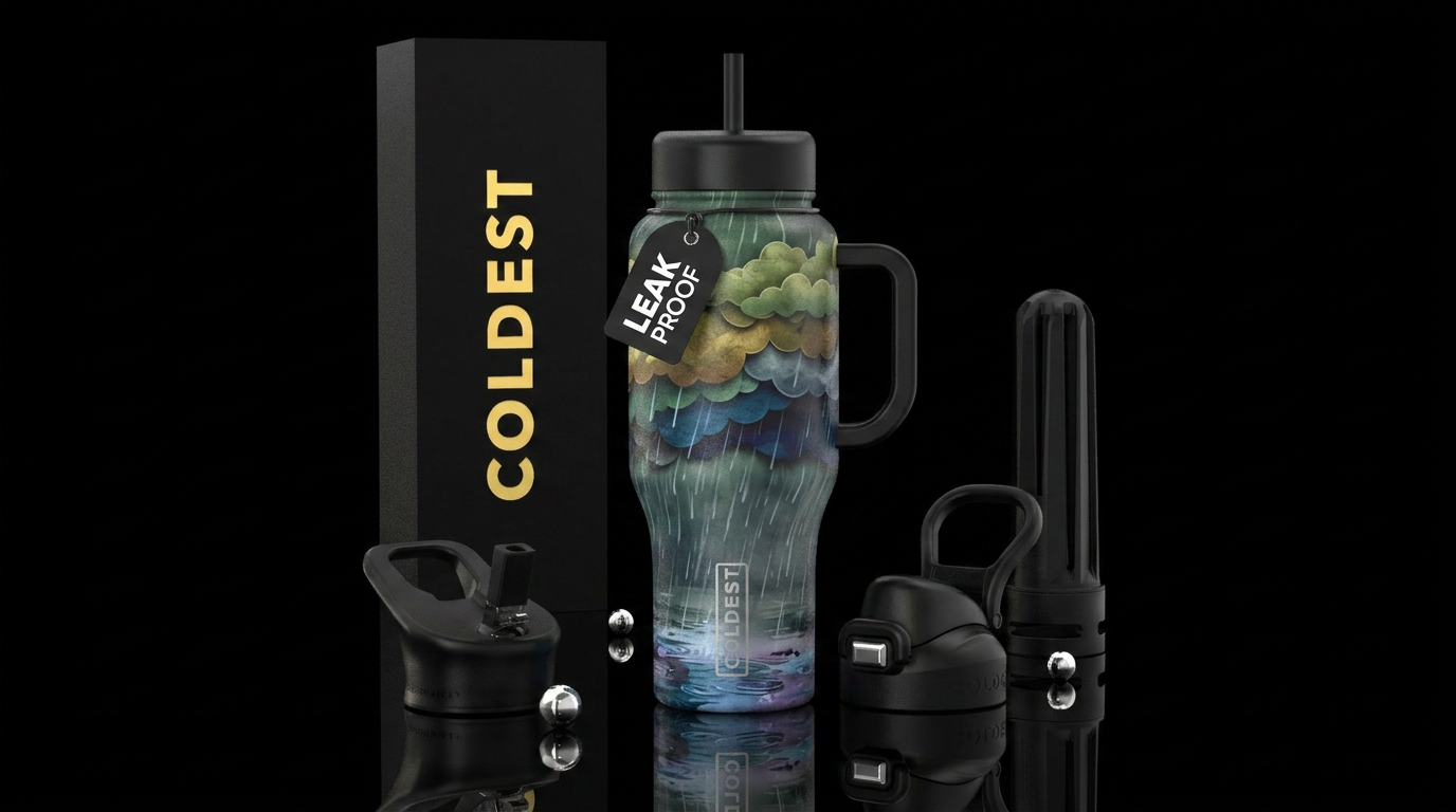 Dreary day water bottle design