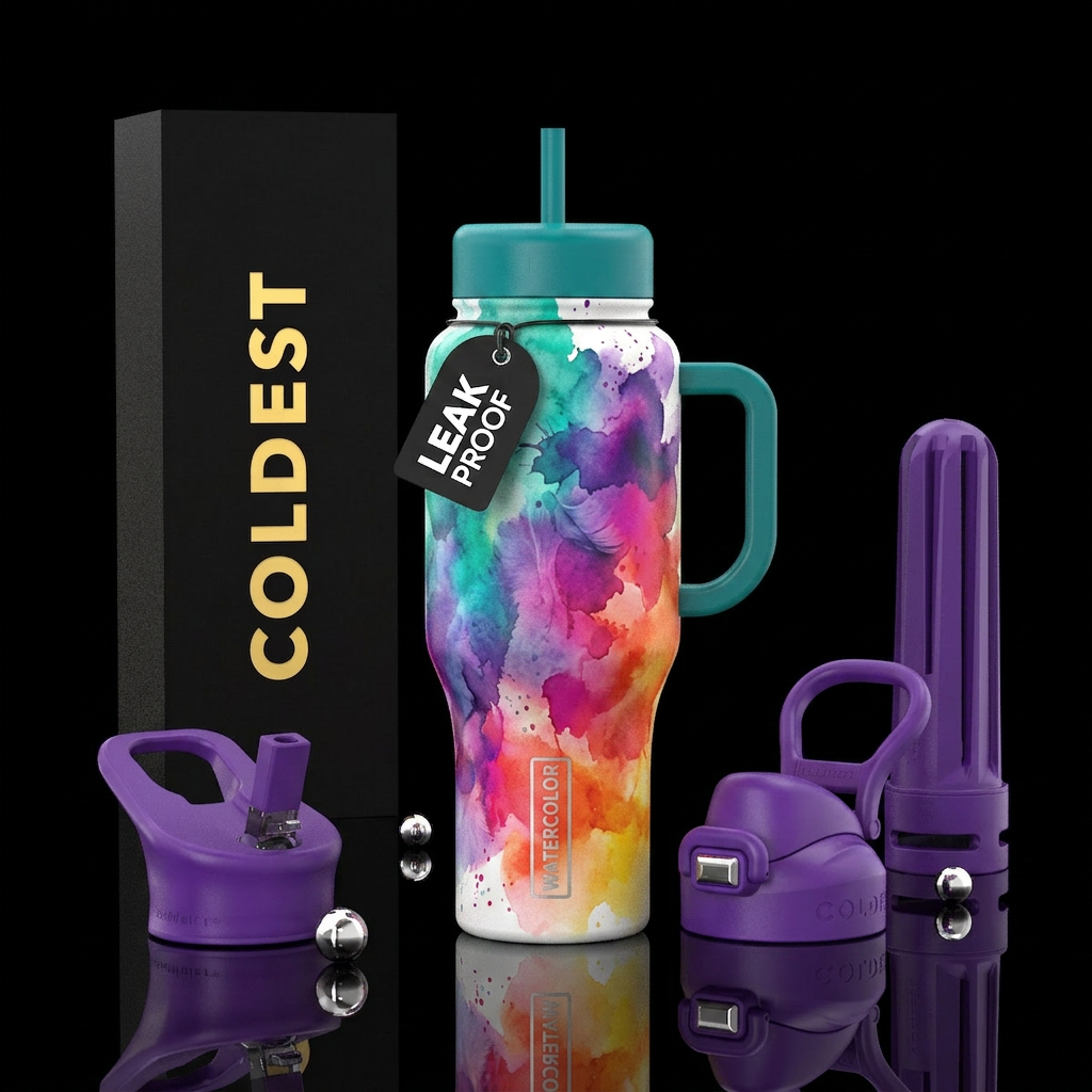 watercolor water bottle design