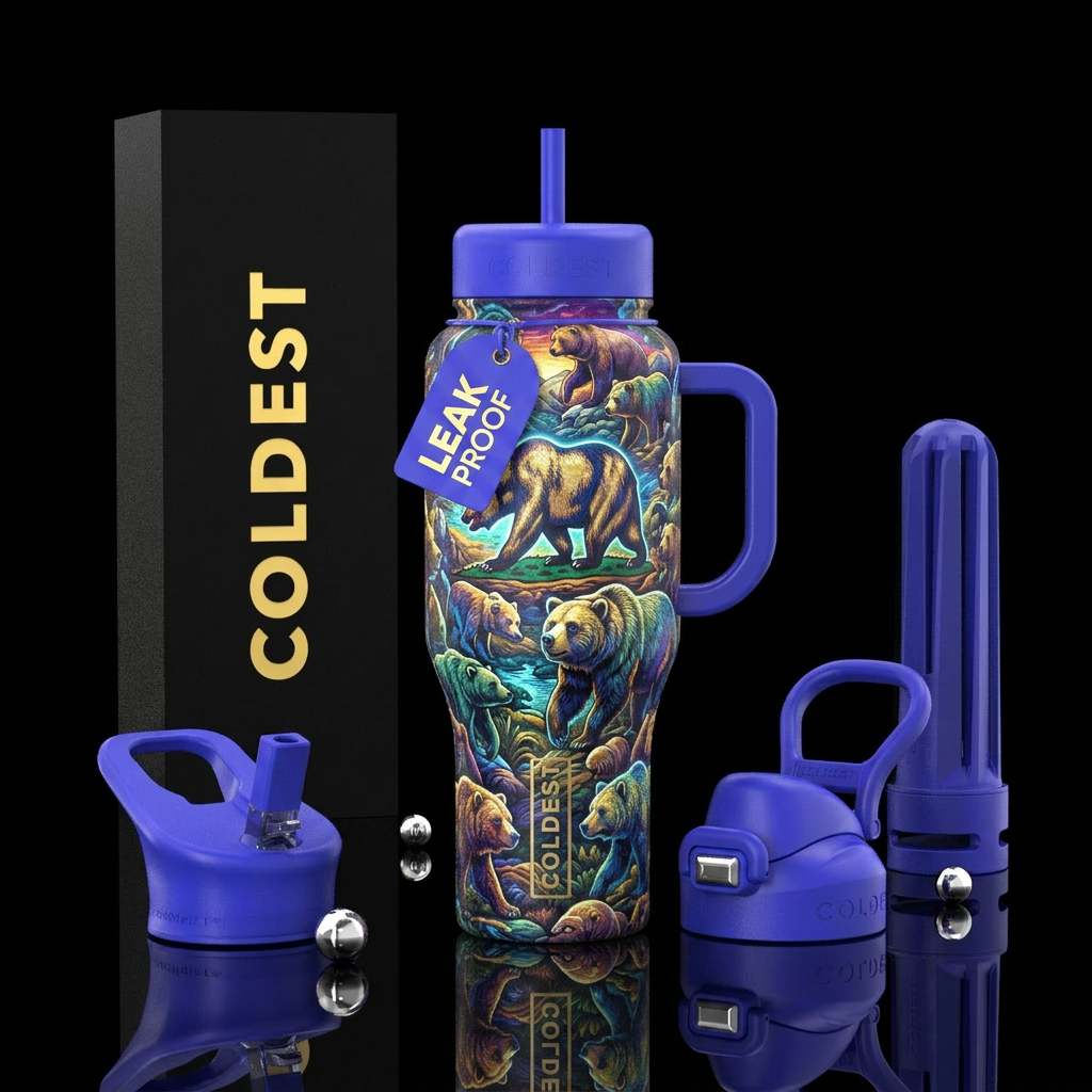 Bears of California  glowie water bottle design