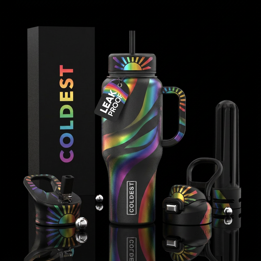 Sunshine & Rainbows water bottle design
