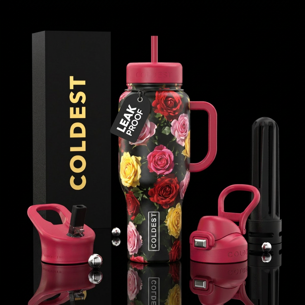 Roses assorted colors water bottle design
