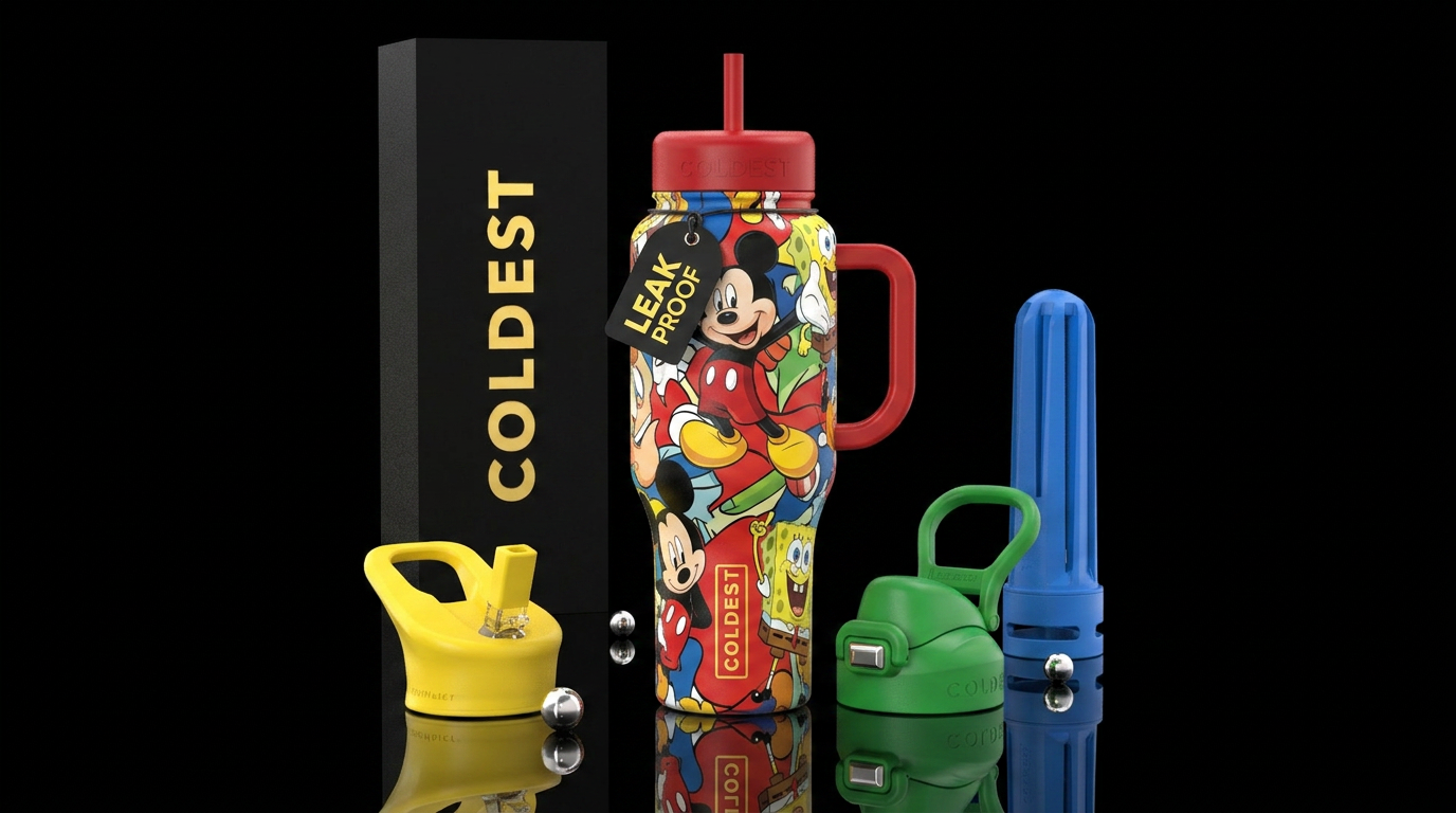 Cartoon characters water bottle design