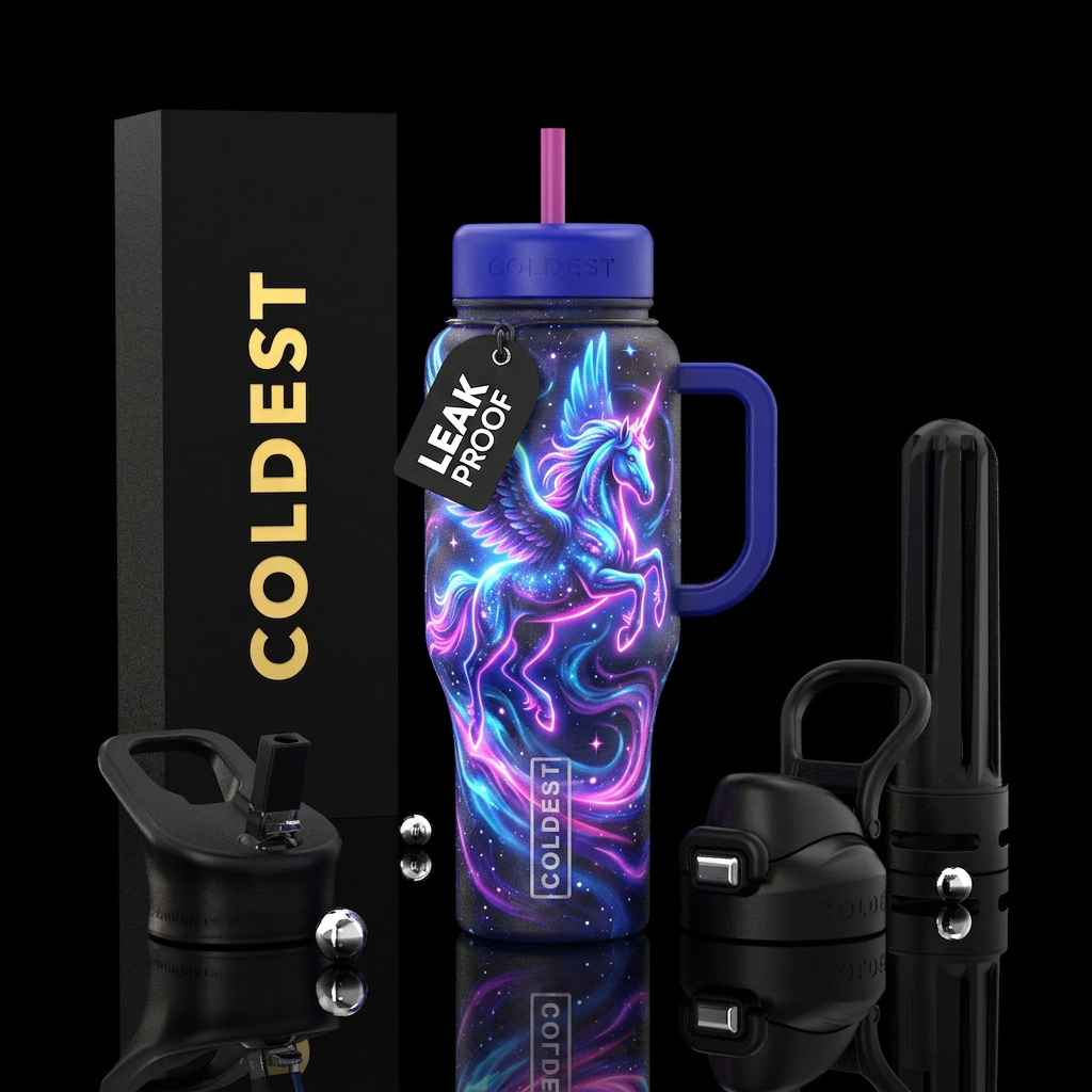 Pegasus in-flight glowie water bottle design