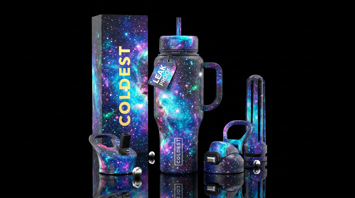 Hyper space glowie water bottle design