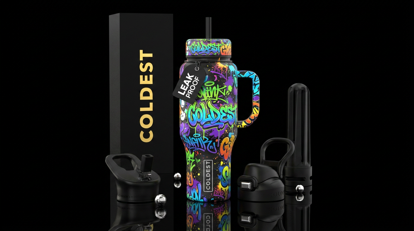 graffiti art water bottle design