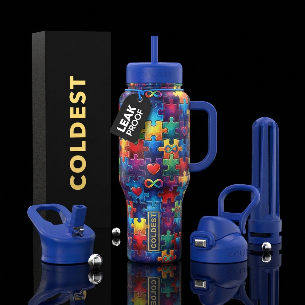 autism love water bottle design