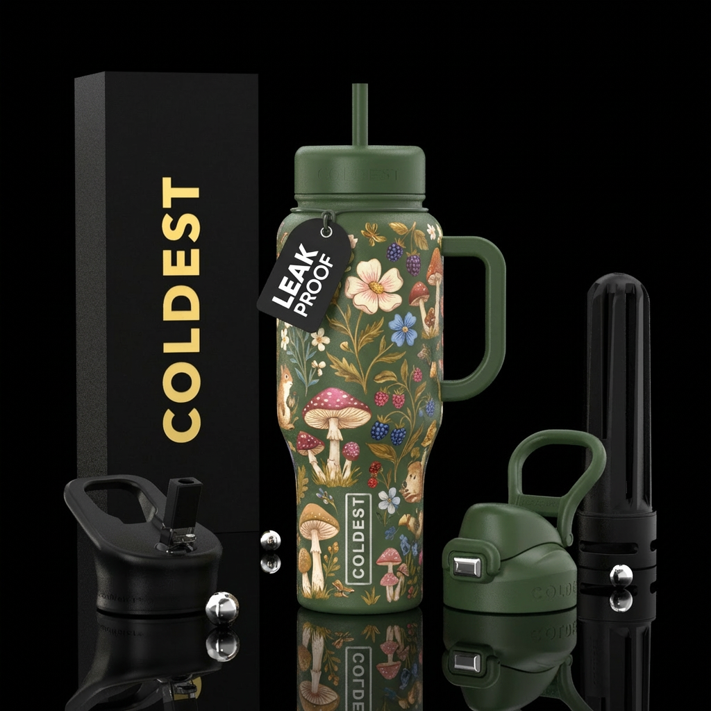 Cottage core vibes water bottle design