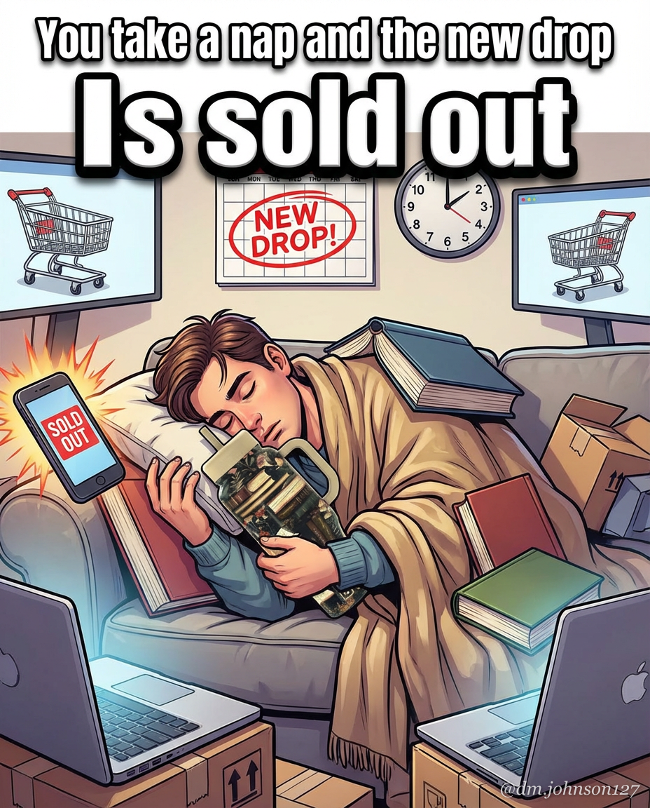 You take a nap and the new dropIs sold out water bottle design