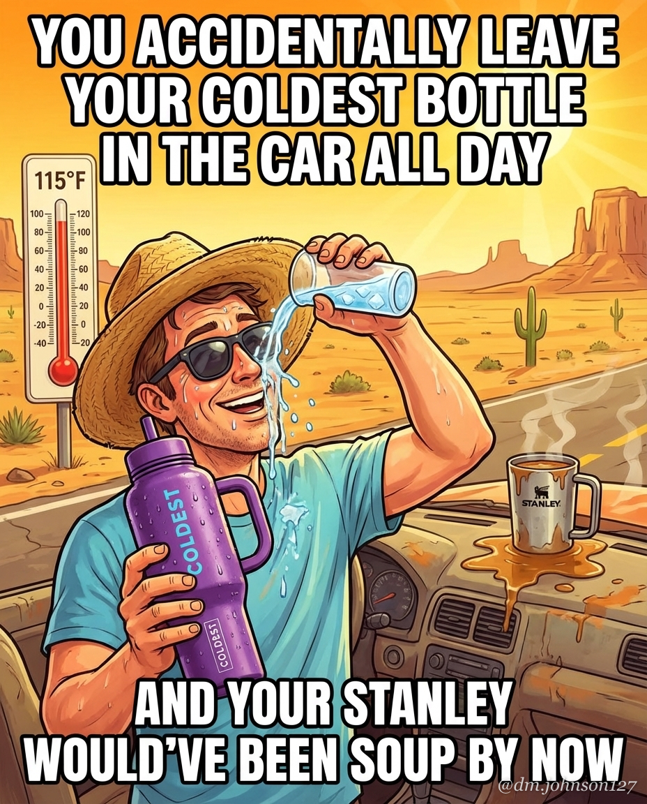 Arizona desert summer 115 degrees outside water bottle design