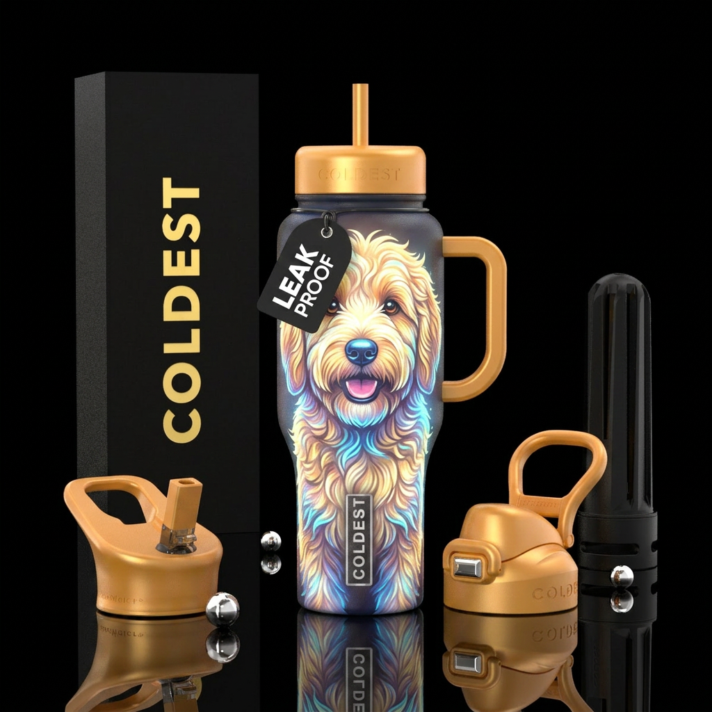 goldendoodle glowie bottle water bottle design
