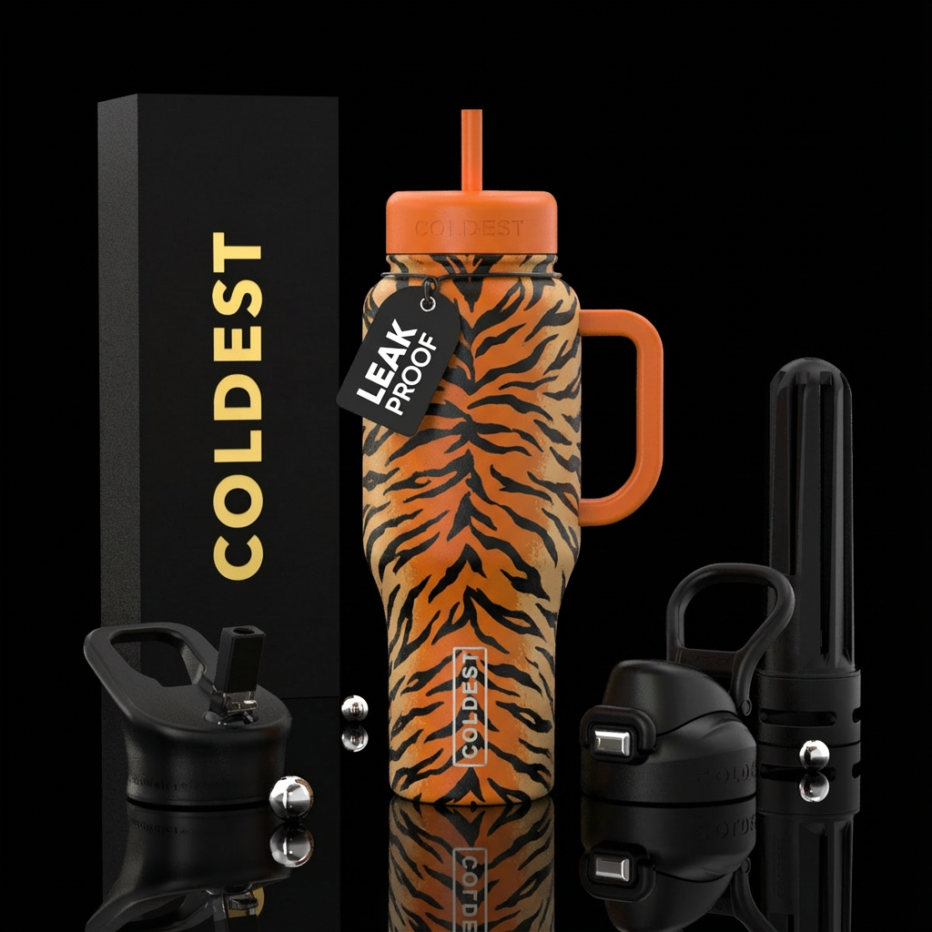 tiger stripes water bottle design