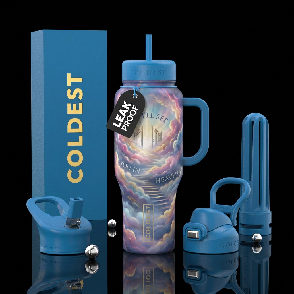beautiul, heavenly, sad. I’ll see you in heaven water bottle design
