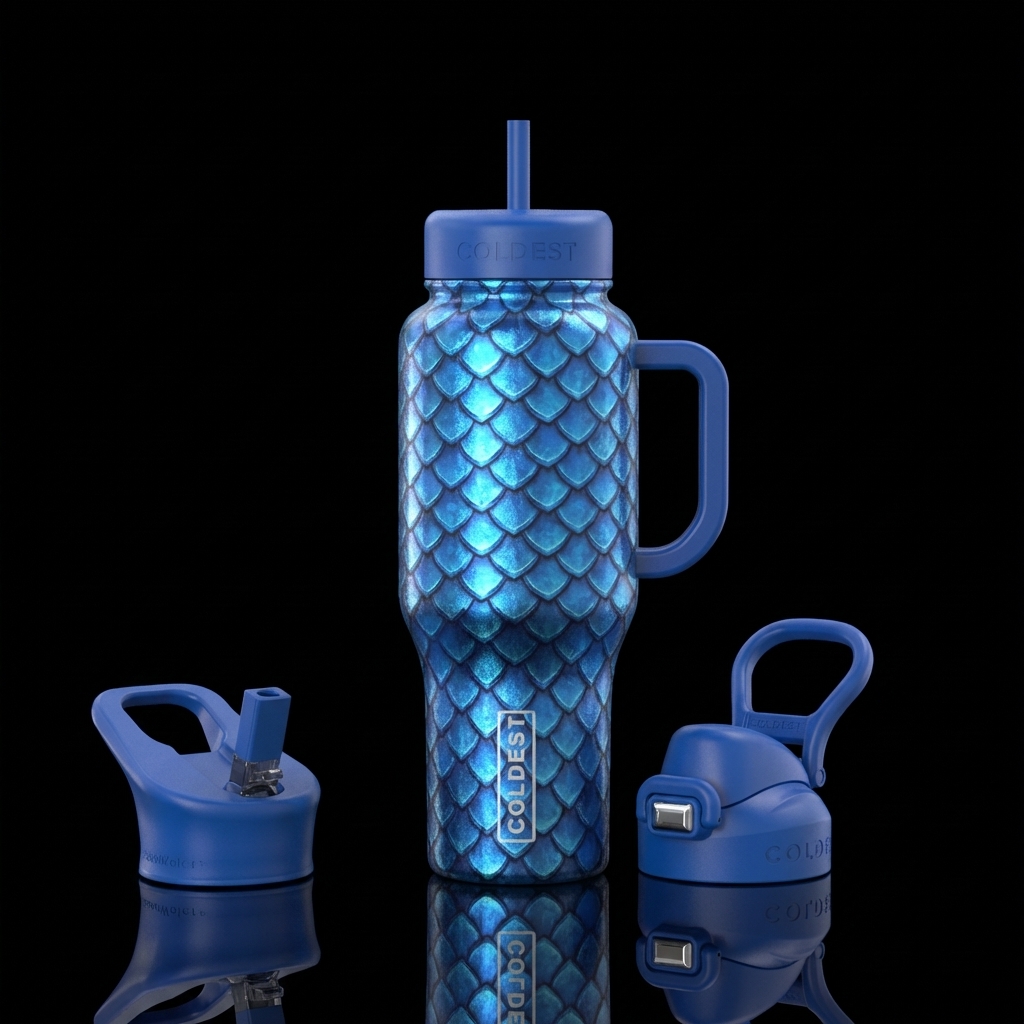 Blue Dragon Scales water bottle design