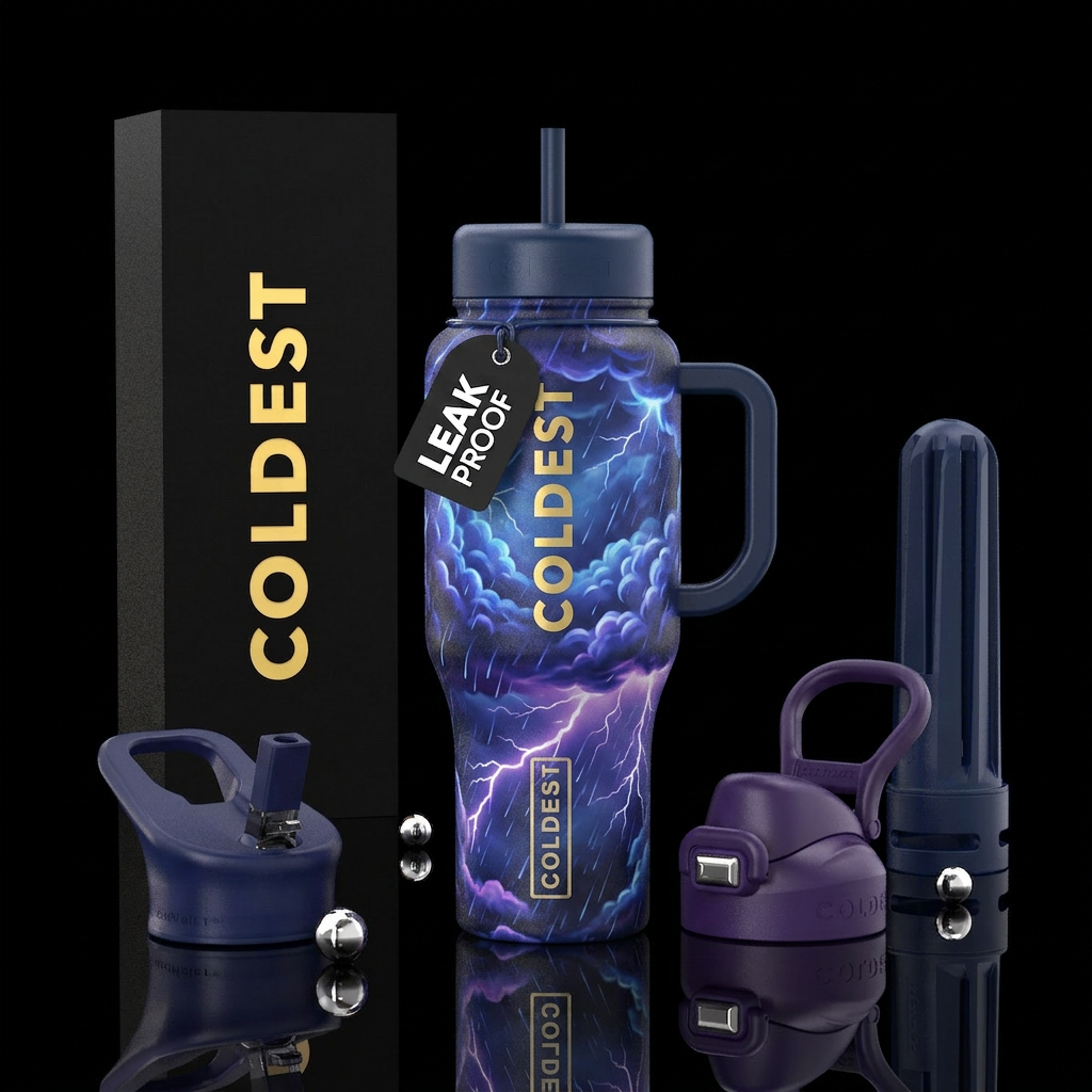 Stormy nights water bottle design