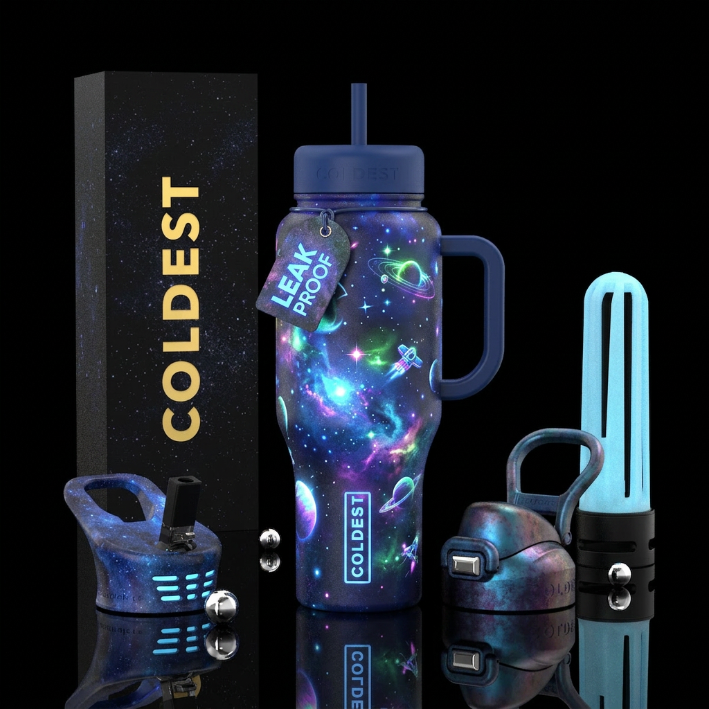 Glowie Space exploration water bottle design