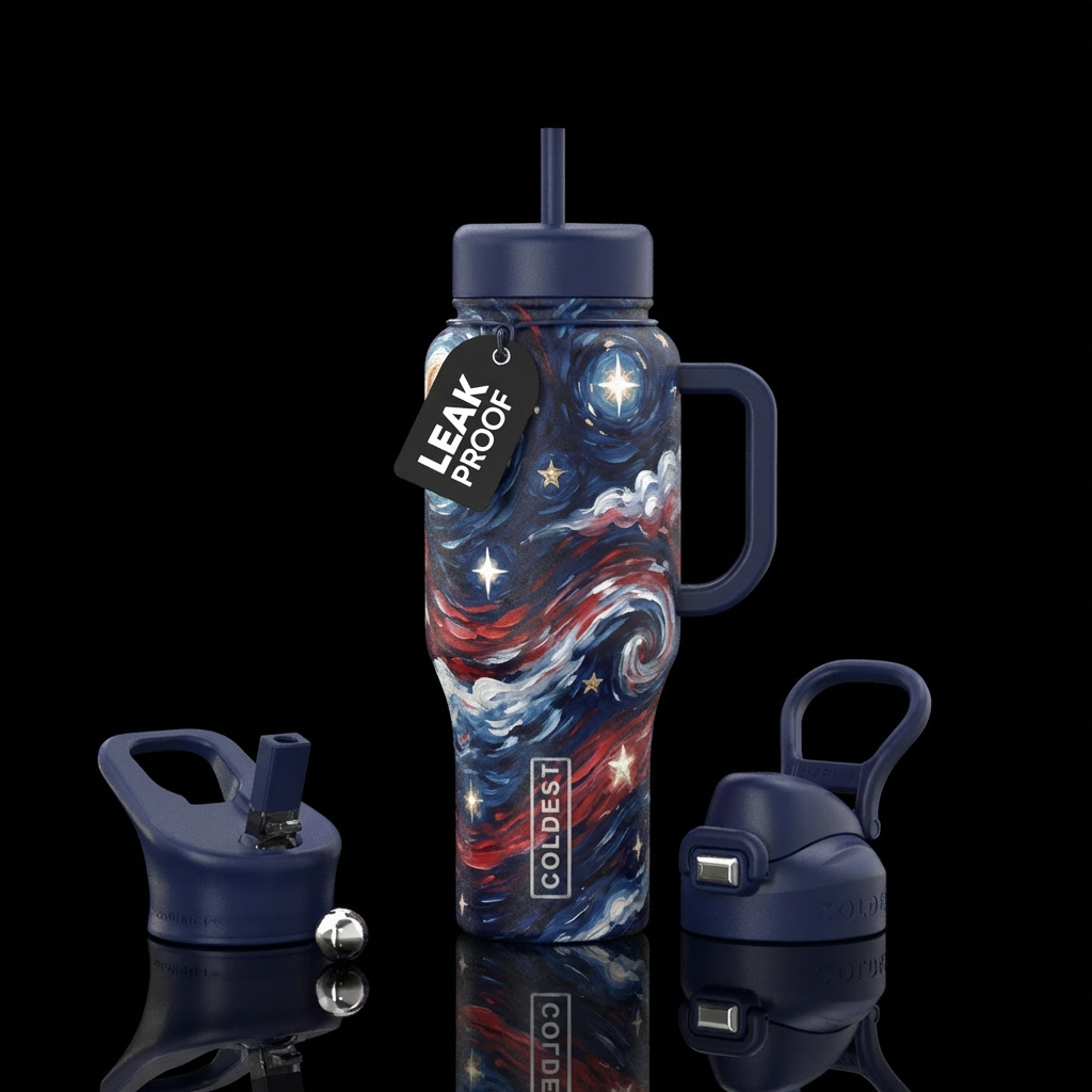 Patriotic night water bottle design