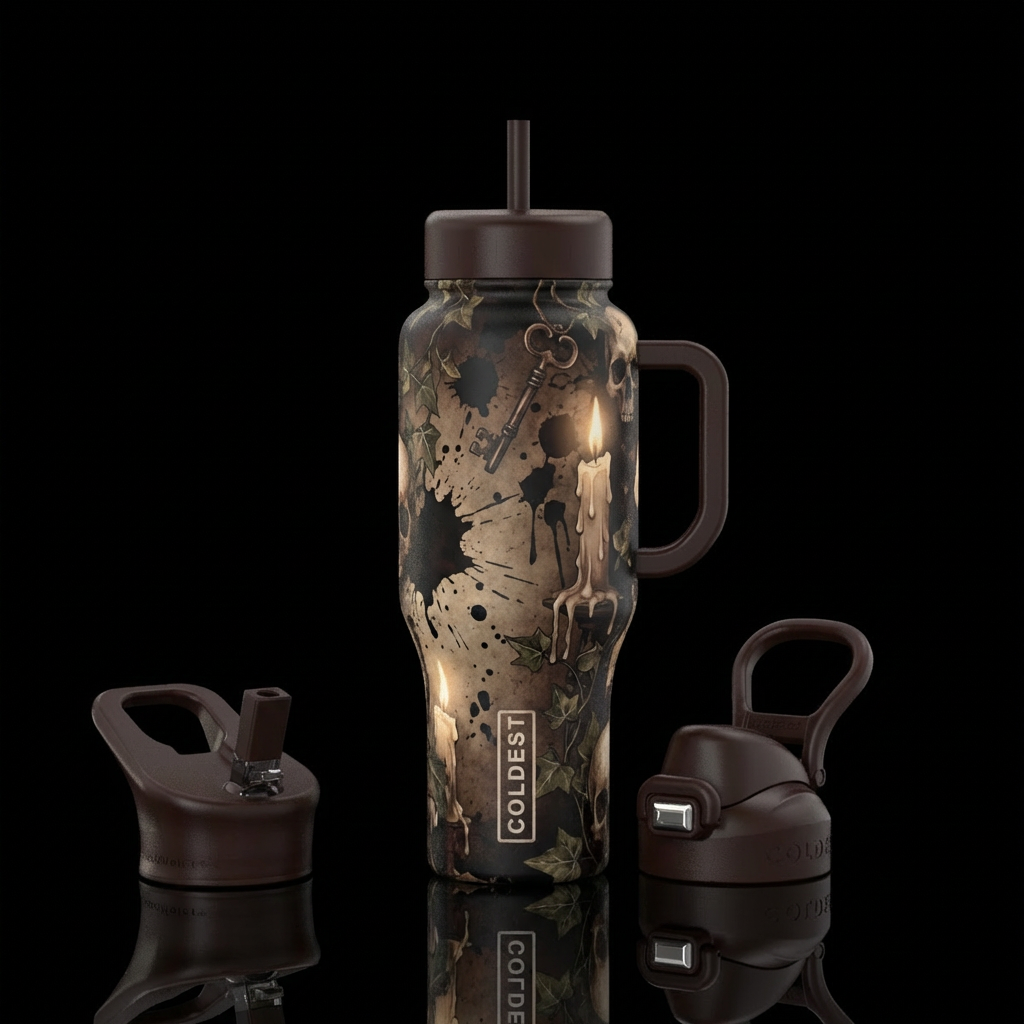 Dark Academia water bottle design