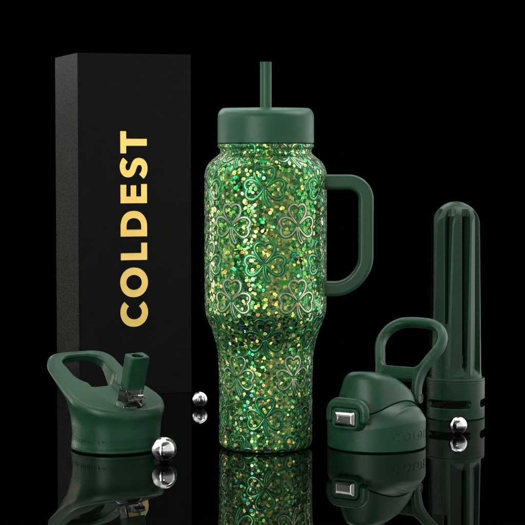 Shamrock Sparkles water bottle design
