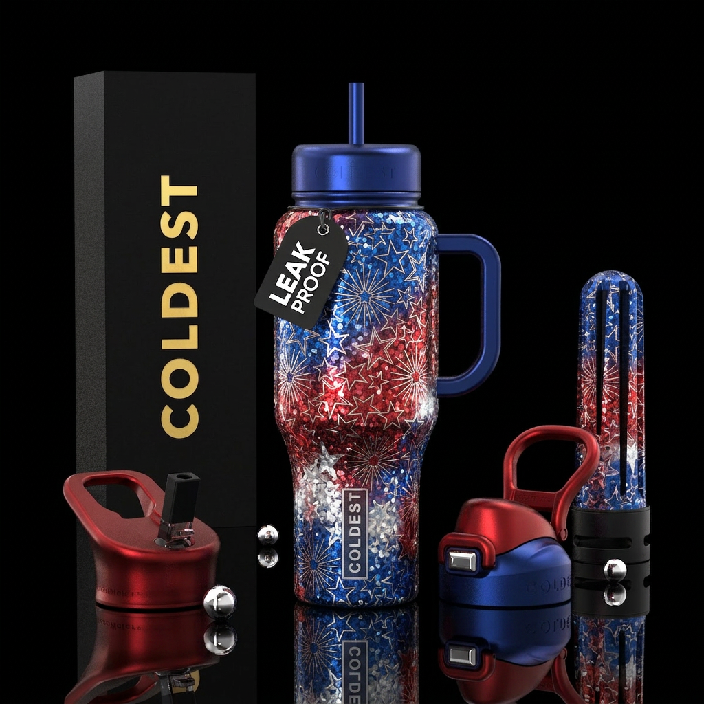 Patriotic Sparkles water bottle design