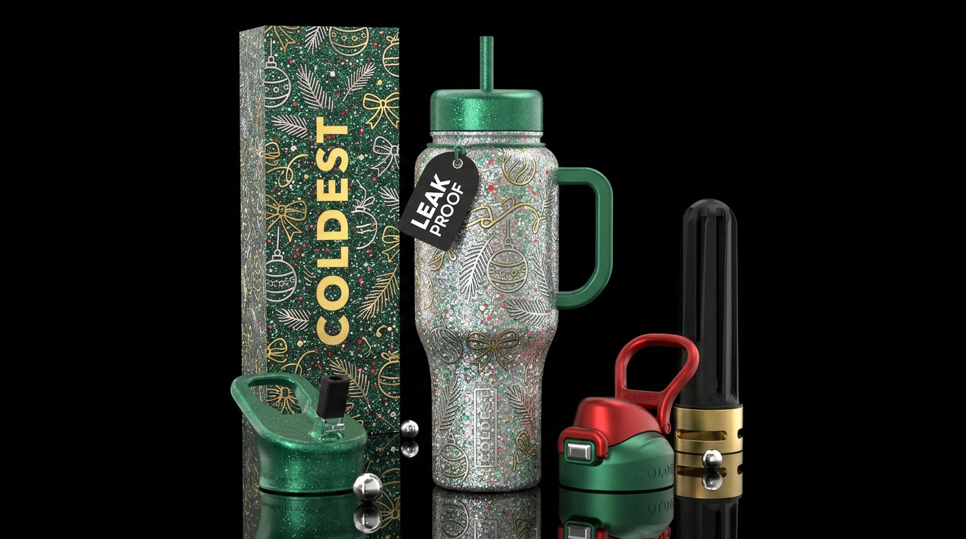 Merry Sparkles water bottle design