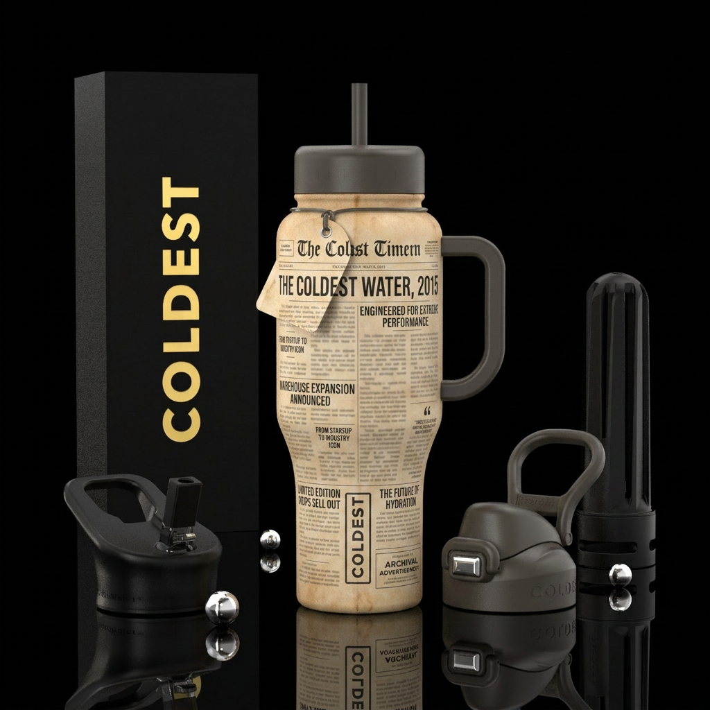 The Coldest Time water bottle design