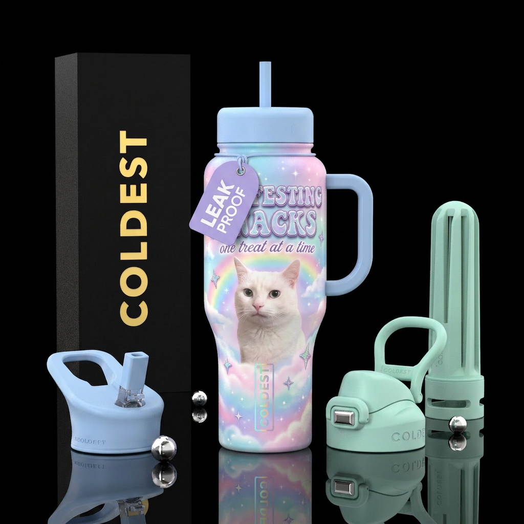 Manifesting Snacks water bottle design