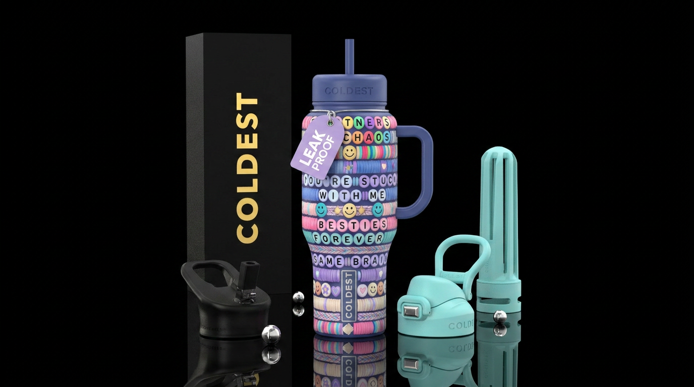 Bestie Drip water bottle design