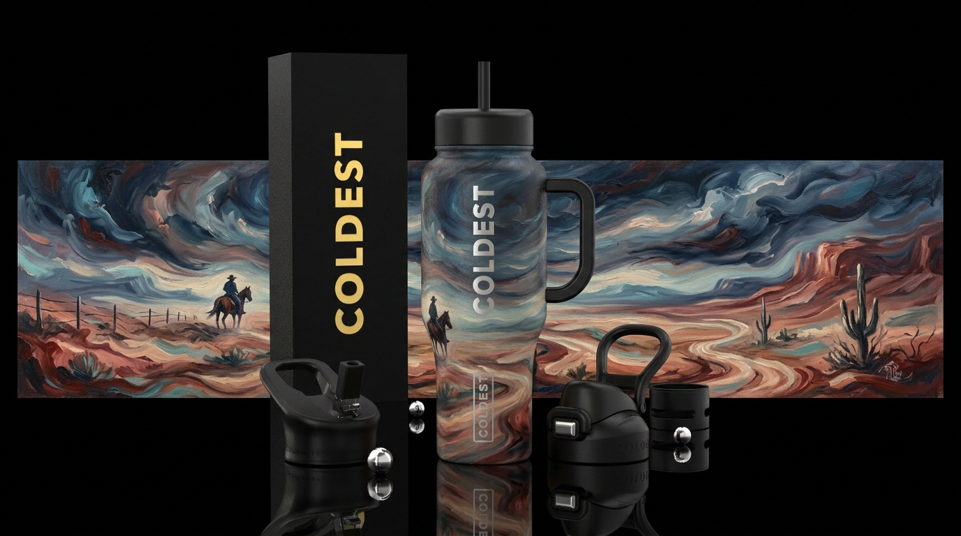 Silent Frontier water bottle design